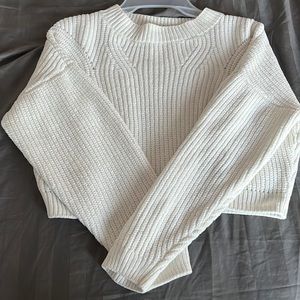 white cropped sweater